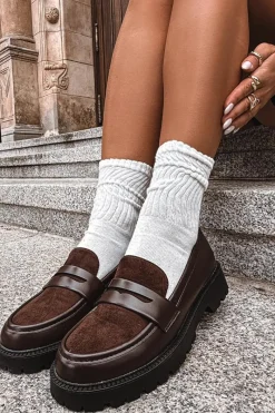 Hot Evento Mokasyny Damskie Z Eko Skóry Czekoladowe Cailen Brązowy