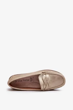 Outlet Evento Mokasyny Damskie Z Eko Skóry Złote Nestalia Złoty