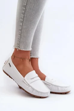 Boto Mokasyny Damskie Z Eko Skóry Białe Rerceria