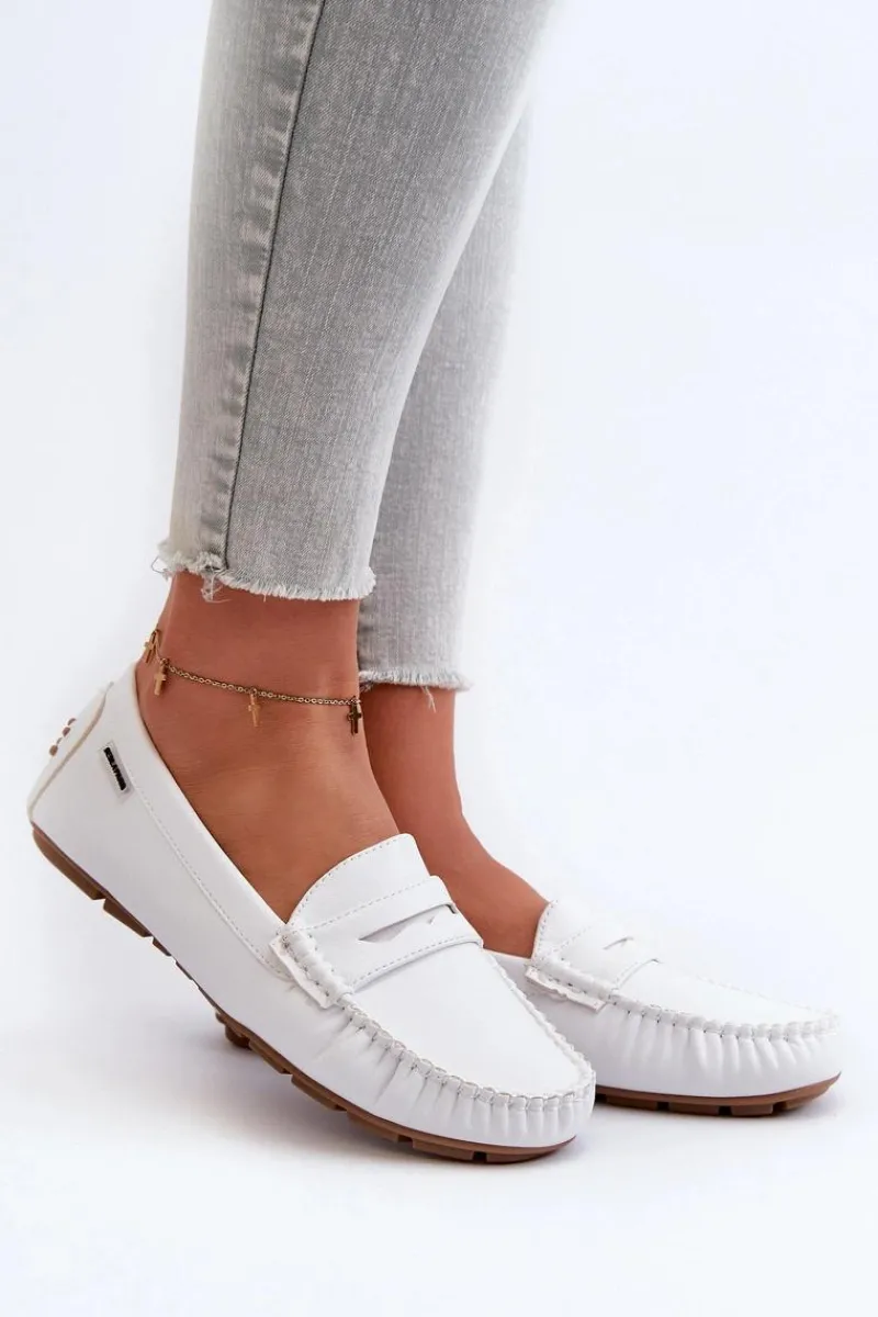 Boto Mokasyny Damskie Z Eko Skóry Białe Rerceria