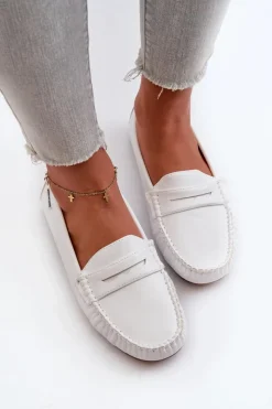 Boto Mokasyny Damskie Z Eko Skóry Białe Rerceria