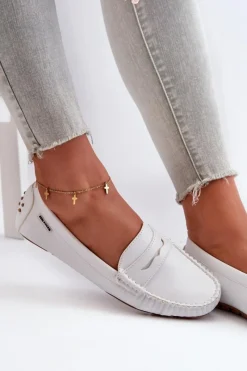 Boto Mokasyny Damskie Z Eko Skóry Białe Rerceria