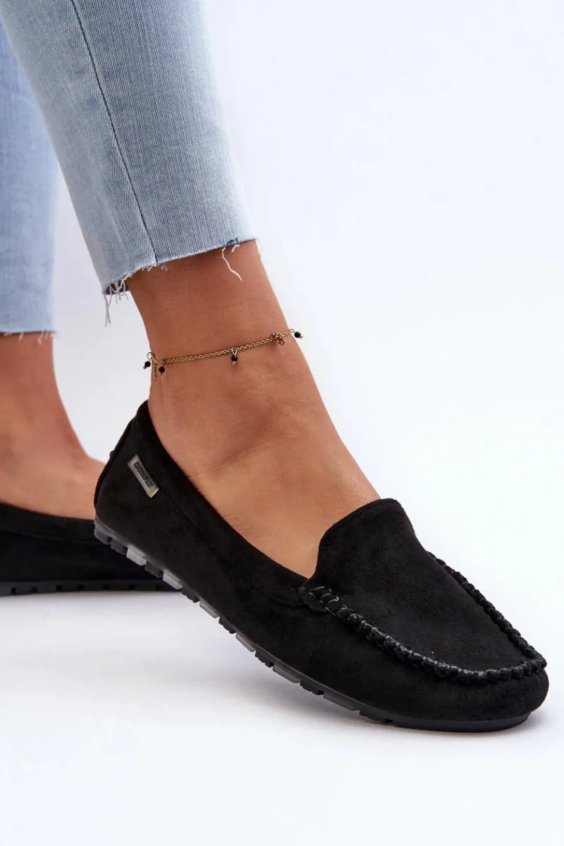 Online Mokasyny Damskie Z Eko Zamszu Czarne Amrutia Damskie Loafersy Damskie|Mokasyny Damskie Zamszowe