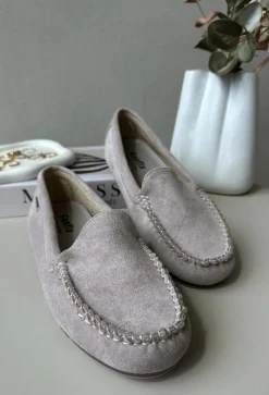 Outlet Boto Mokasyny Damskie Z Eko Zamszu Fioletowe Amrutia Fioletowy