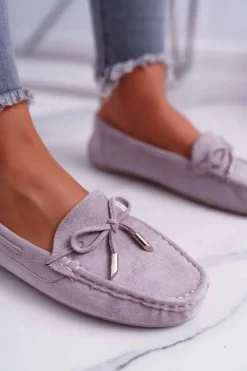 Best Mokasyny Damskie Zamszowe Komfortowe Szare Buggy Damskie Mokasyny Damskie Zamszowe