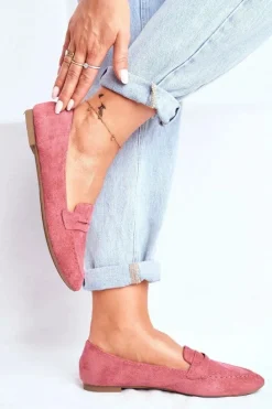 New Boto Mokasyny Damskie Zamszowe CH-1M6 Różowe Laveria