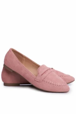 New Boto Mokasyny Damskie Zamszowe CH-1M6 Różowe Laveria