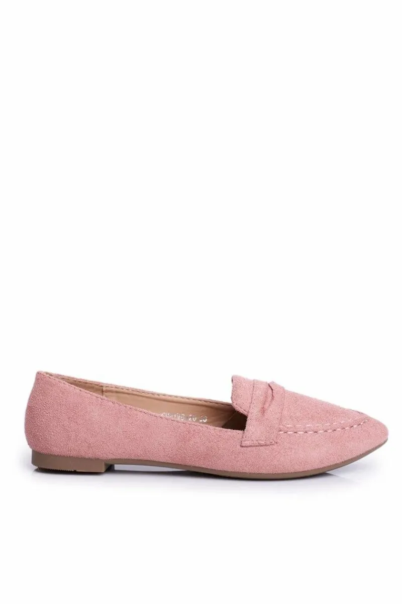 New Boto Mokasyny Damskie Zamszowe CH-1M6 Różowe Laveria