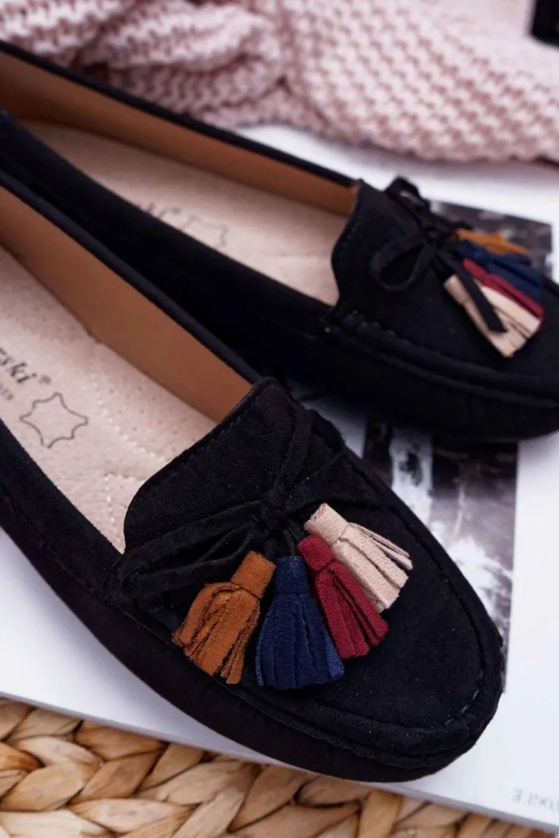 Best Mokasyny Damskie Zamszowe Czarne S.Barski A199 Mohabe Damskie Mokasyny Damskie Zamszowe