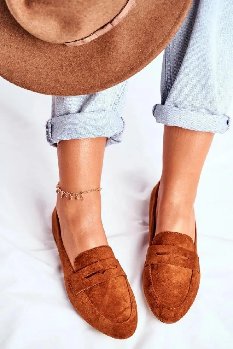 Mokasyny Damskie Zamszowe Sergio Leone MK734 Camel Nebbi Damskie Mokasyny Damskie Zamszowe