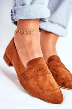 Mokasyny Damskie Zamszowe Sergio Leone MK734 Camel Nebbi Damskie Mokasyny Damskie Zamszowe