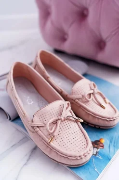 Discount Damskie buty S.Barski Mokasyny Damskie Zamszowe Beżowe Grella