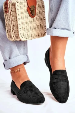 Mokasyny Damskie Zamszowe>Buty Sergio Leone Mokasyny Damskie Zamszowe Sergio Leone MK734 Czarne Nebbi