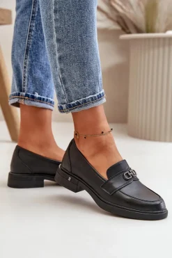 Clearance Mokasyny Damskie Ze Skóry Naturalnej Czarne Vinceza 58409 Damskie Loafersy Damskie|Mokasyny Damskie Lakierowane