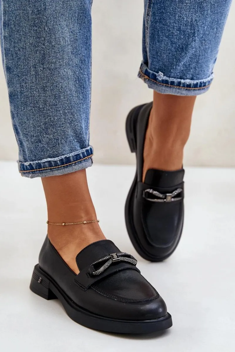 Loafersy Damskie|Mokasyny Damskie Skórzane>Buty damskie Vinceza Mokasyny Damskie Ze Skóry Naturalnej Vinceza 62181 Czarne