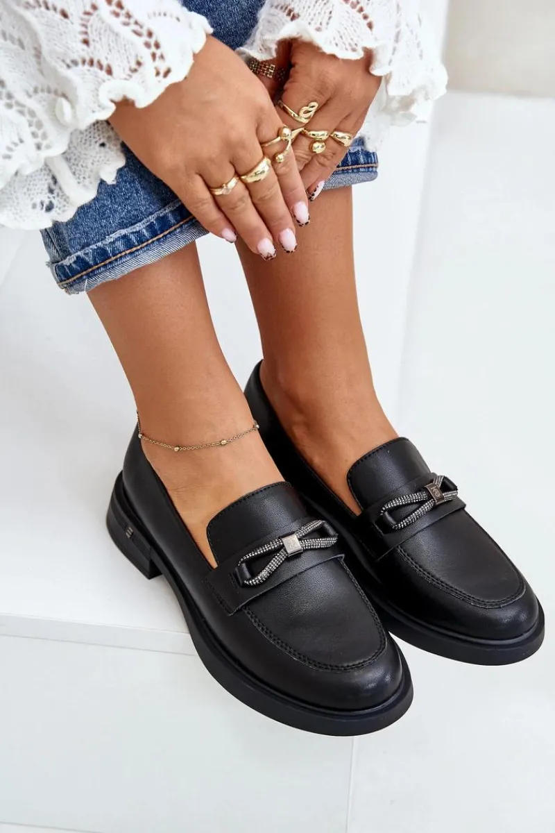Loafersy Damskie|Mokasyny Damskie Skórzane>Buty damskie Vinceza Mokasyny Damskie Ze Skóry Naturalnej Vinceza 62181 Czarne