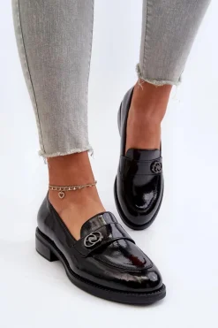 New Mokasyny Lakierowane Damskie Czarne Dilhela Damskie Mokasyny Damskie Lakierowane|Mokasyny Damskie Skórzane