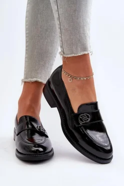 New Mokasyny Lakierowane Damskie Czarne Dilhela Damskie Mokasyny Damskie Lakierowane|Mokasyny Damskie Skórzane