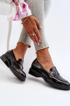 New Mokasyny Lakierowane Damskie Czarne Dilhela Damskie Mokasyny Damskie Lakierowane|Mokasyny Damskie Skórzane