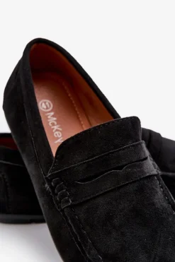 Hot Mokasyny Męskie Eko Zamszowe Czarne Nedlin Męskie Mokasyny Wsuwane