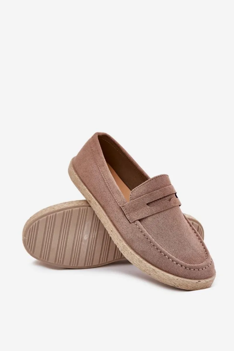 New Mokasyny Męskie Z Plecionką Ciemnobeżowe Fiamar Męskie Mokasyny Wsuwane|Espadryle Męskie