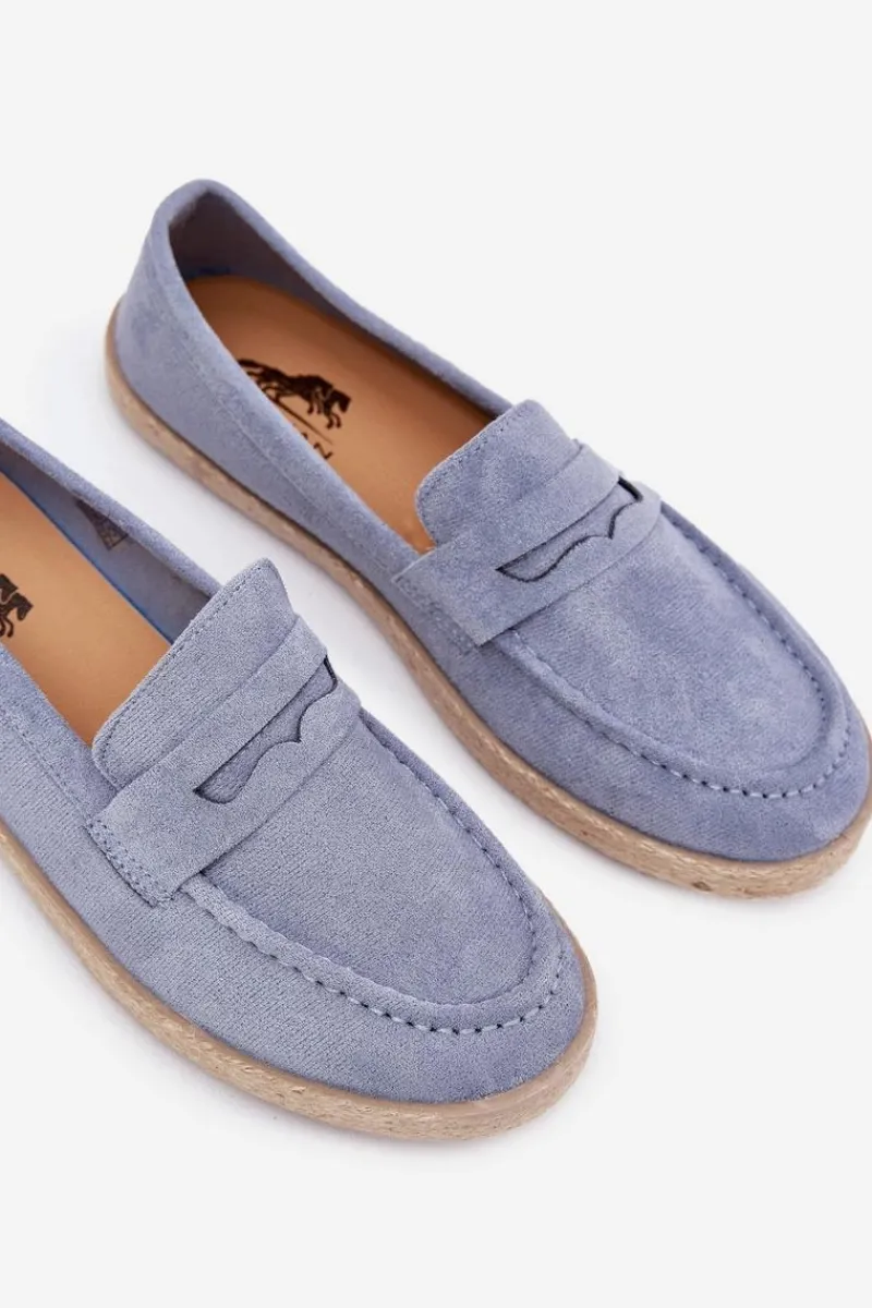 Mokasyny Wsuwane|Espadryle Męskie>Boto Mokasyny Męskie Z Plecionką Niebieskie Fiamar
