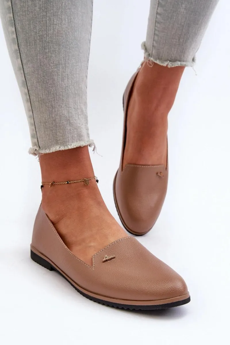 Mokasyny Na Płaskim Obcasie Damskie Brązowe Enzla Damskie Loafersy Damskie|Mokasyny Damskie Skórzane