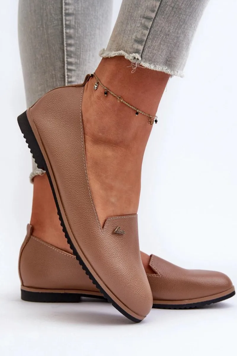 Mokasyny Na Płaskim Obcasie Damskie Brązowe Enzla Damskie Loafersy Damskie|Mokasyny Damskie Skórzane