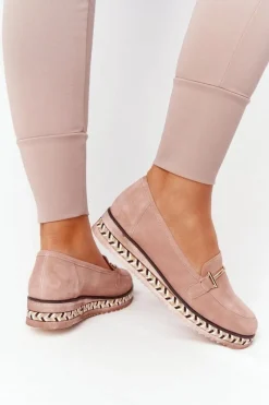 Best Laura Messi Mokasyny Na Platformie 2284 Różowe