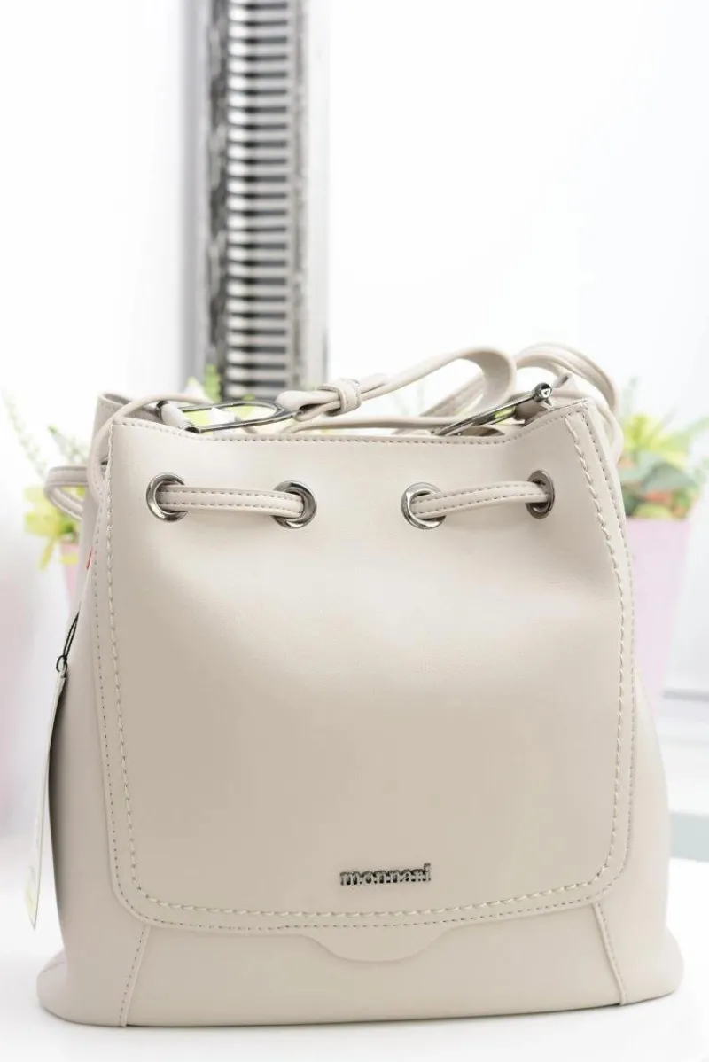 Torebki Monnari|Torebki Klasyczne>Monnari Beżowa Damska Torba Worek Na Ramię