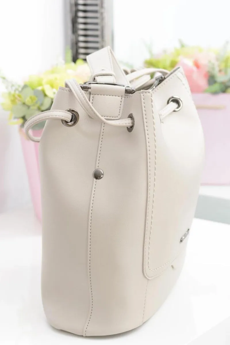 Torebki Monnari|Torebki Klasyczne>Monnari Beżowa Damska Torba Worek Na Ramię