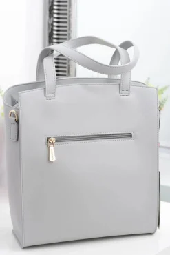 Torebki Monnari|Torebki Klasyczne>Monnari Minimalistyczna Szara Torba Damska Z Kieszenią