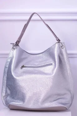 Torebki Monnari|Torebki Klasyczne>Monnari Srebrna Torba Worek Shopper BAGA750