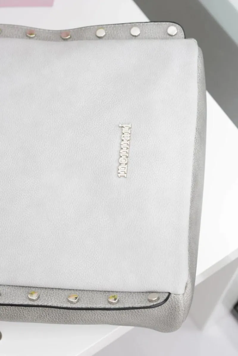 Best Szara Klasyczna Miejska Torba Z Nitami Torebki Monnari|Torebki Klasyczne