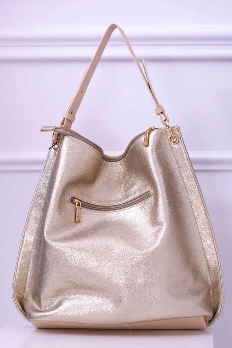 Outlet Monnari Złota Torba Worek Shopper BAGA750