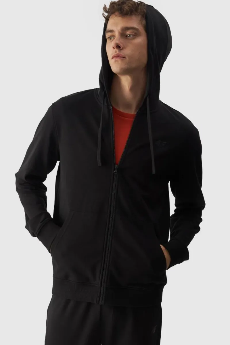 Online 4F Męska Bluza Dresowa Na Zamek Z Kapturem WMM00TSWSM1466-20S Czarna