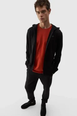 Online 4F Męska Bluza Dresowa Na Zamek Z Kapturem WMM00TSWSM1466-20S Czarna