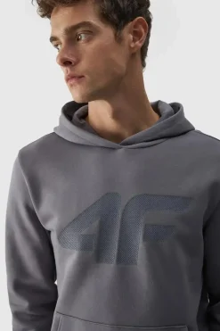 Clearance 4F Męska Bluza Dresowa Nierozpinana Z Kapturem WMM00TSWSM1464-25S Szara