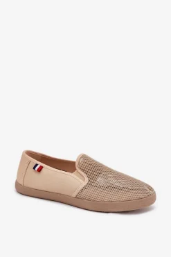 Hot Evento Męskie Ażurowe Tenisówki Trampki Beżowe Koboru Beżowy