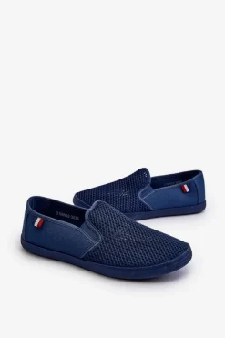 Discount Męskie Ażurowe Tenisówki Trampki Granatowe Koboru Męskie Trampki Niskie|Trampki Męskie Niskie