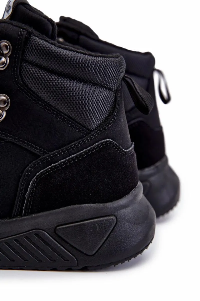 Best Męskie Botki Buty Trekkingowe Ocieplane LCJ-22-31-1457 Czarne Męskie Obuwie Trekkingowe Męskie|Botki Męskie