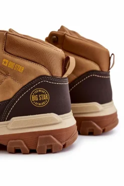 Discount Big Star Shoes Męskie Botki Trapery Memory Foam Big Star KK174119 Camel