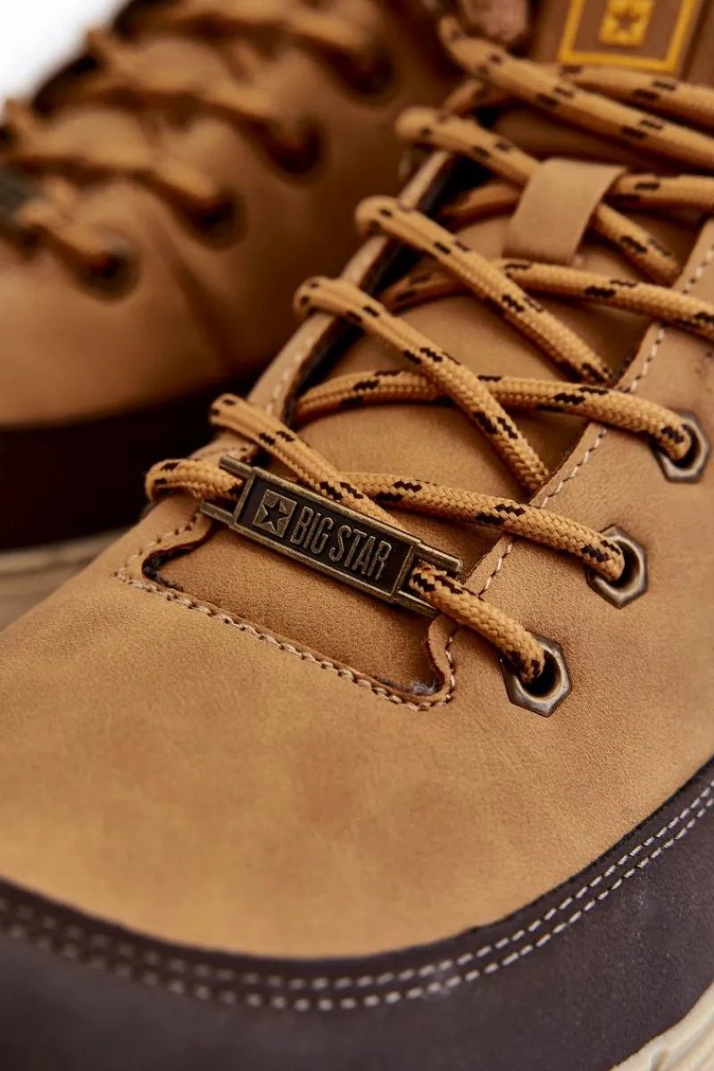 Discount Big Star Shoes Męskie Botki Trapery Memory Foam Big Star KK174119 Camel