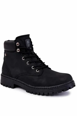 Outlet Big Star Shoes Męskie Botki Trapery Memory Foam Big Star KK174209 Czarne