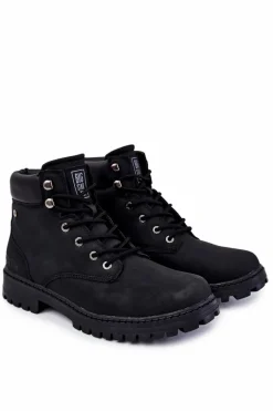 Outlet Big Star Shoes Męskie Botki Trapery Memory Foam Big Star KK174209 Czarne