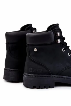 Outlet Big Star Shoes Męskie Botki Trapery Memory Foam Big Star KK174209 Czarne