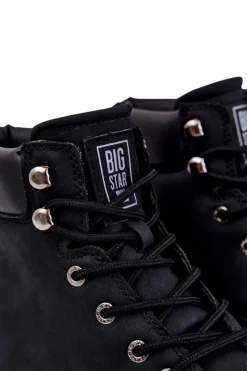Outlet Big Star Shoes Męskie Botki Trapery Memory Foam Big Star KK174209 Czarne
