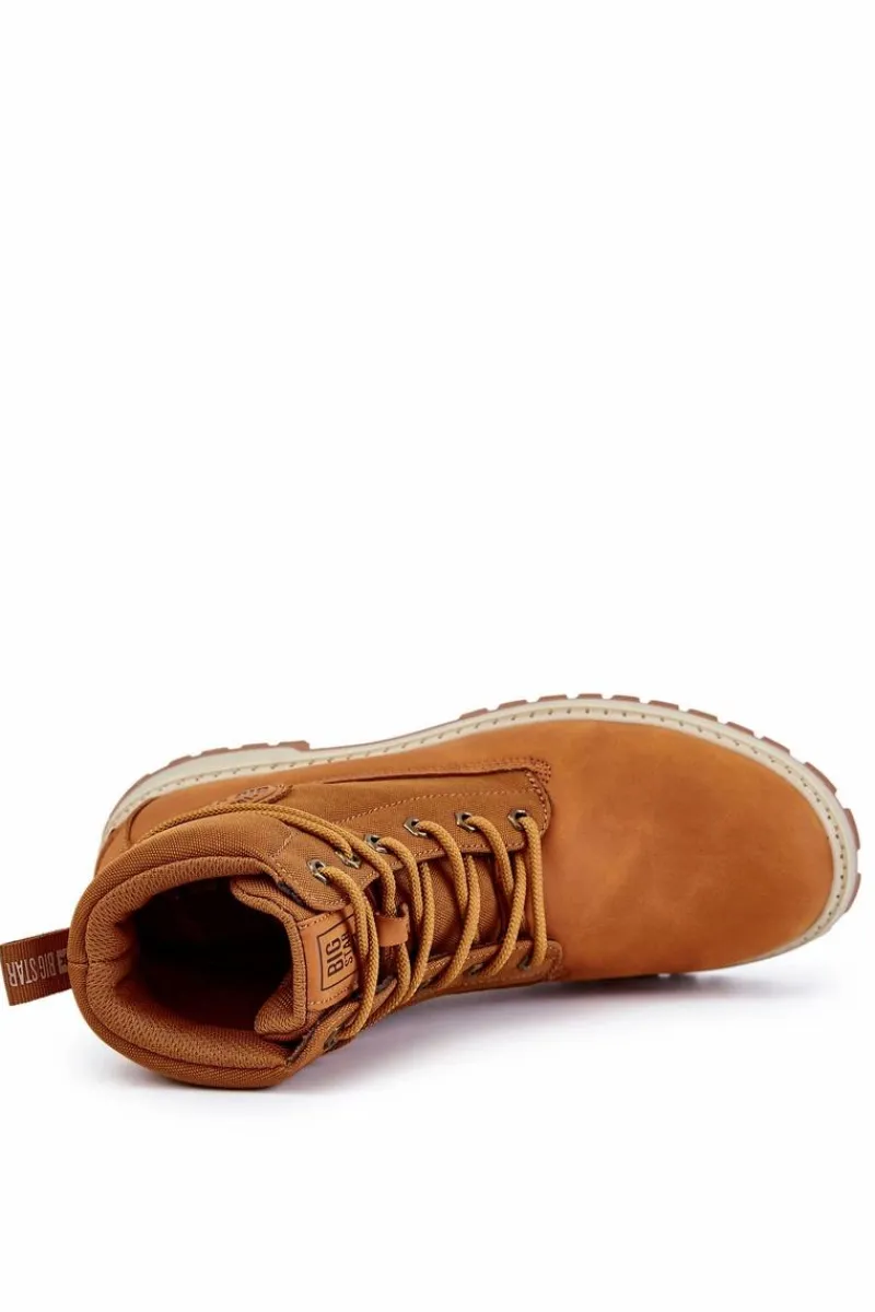 Botki Męskie>Big Star Shoes Męskie Botki Trapery Memory Foam Big Star KK174203 Camel