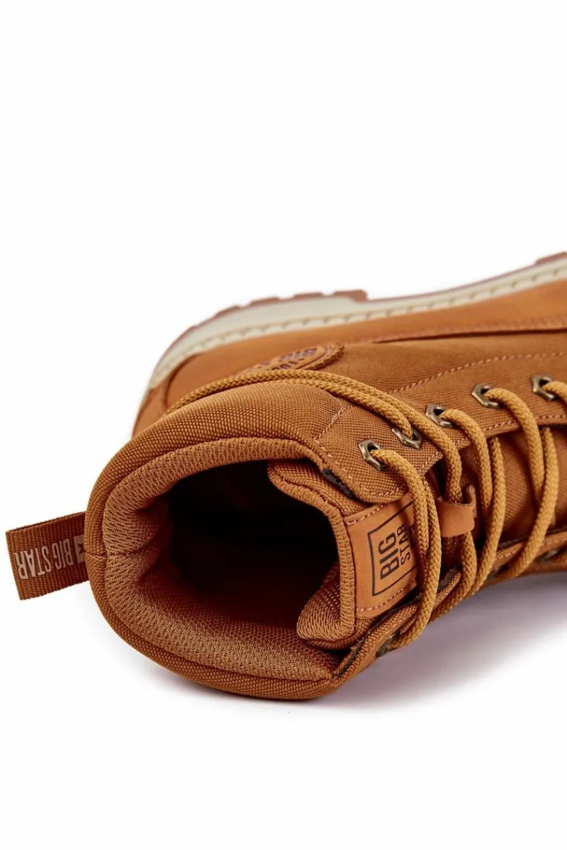 Botki Męskie>Big Star Shoes Męskie Botki Trapery Memory Foam Big Star KK174203 Camel