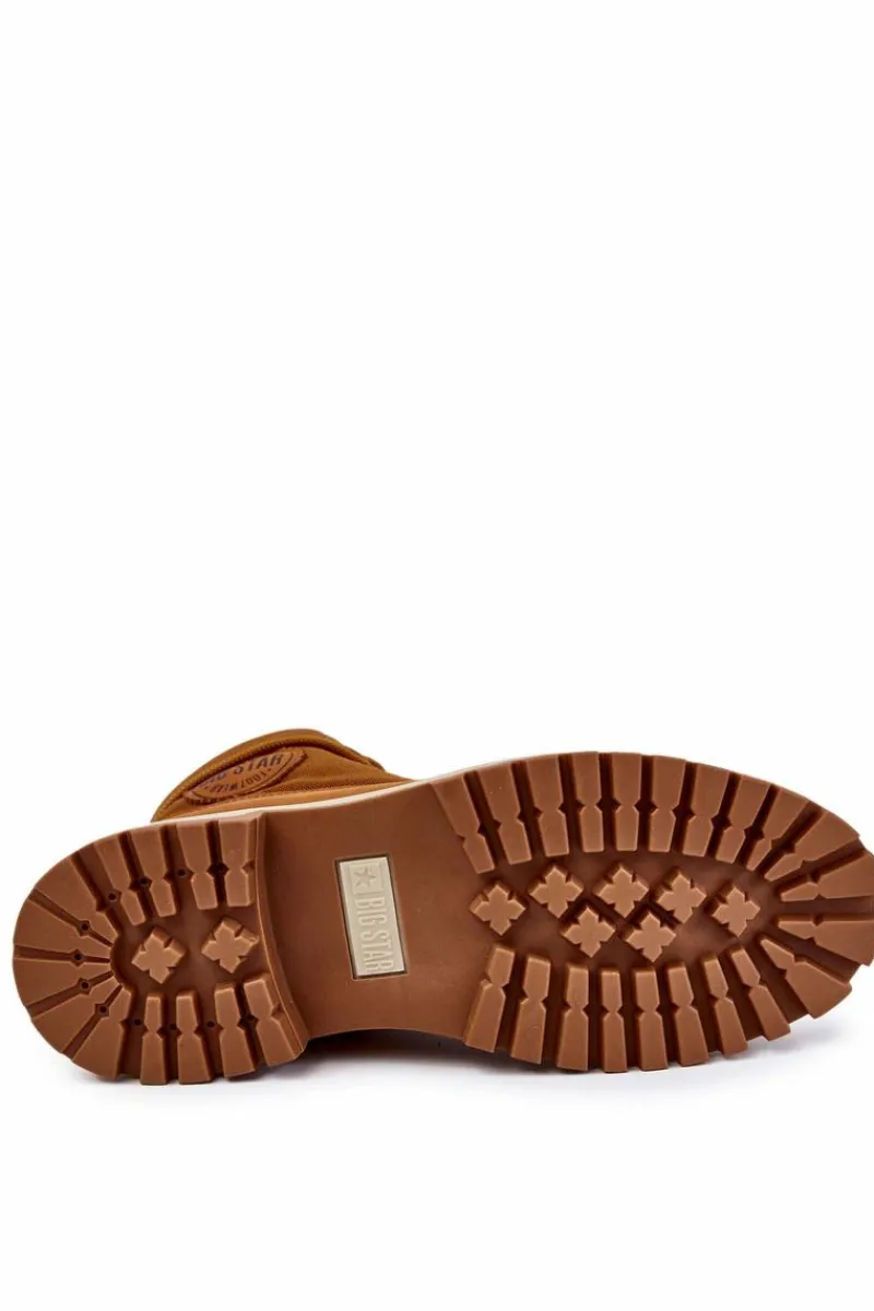 Botki Męskie>Big Star Shoes Męskie Botki Trapery Memory Foam Big Star KK174203 Camel